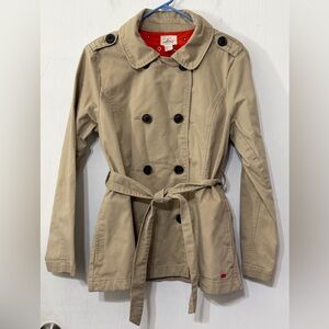 Vintage Levi’s Tan Double Breasted Trench Coat Belted Jacket
